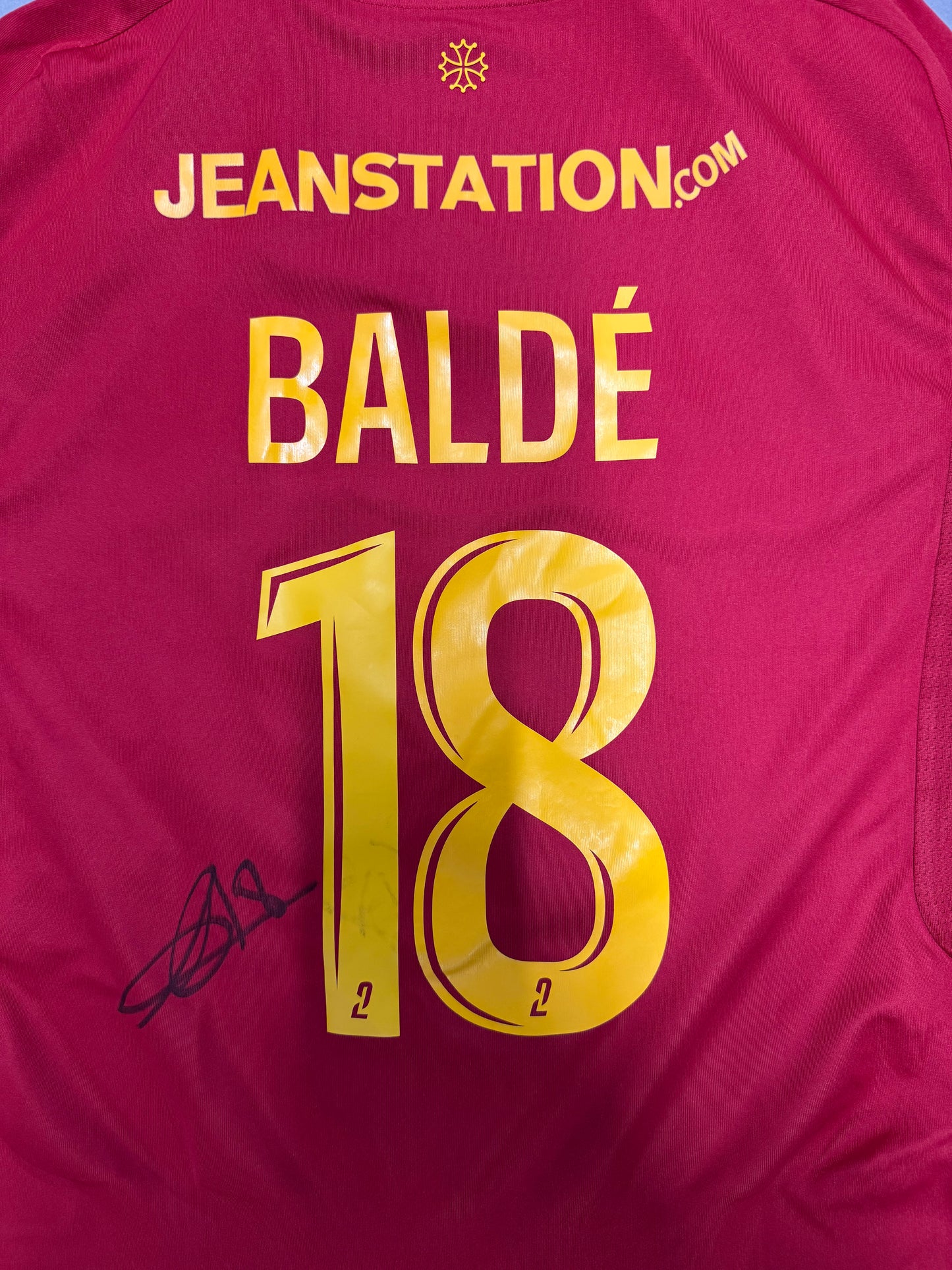 Maillot porté et signé - BALDÉ #18 (buteur RAFxREIMS)