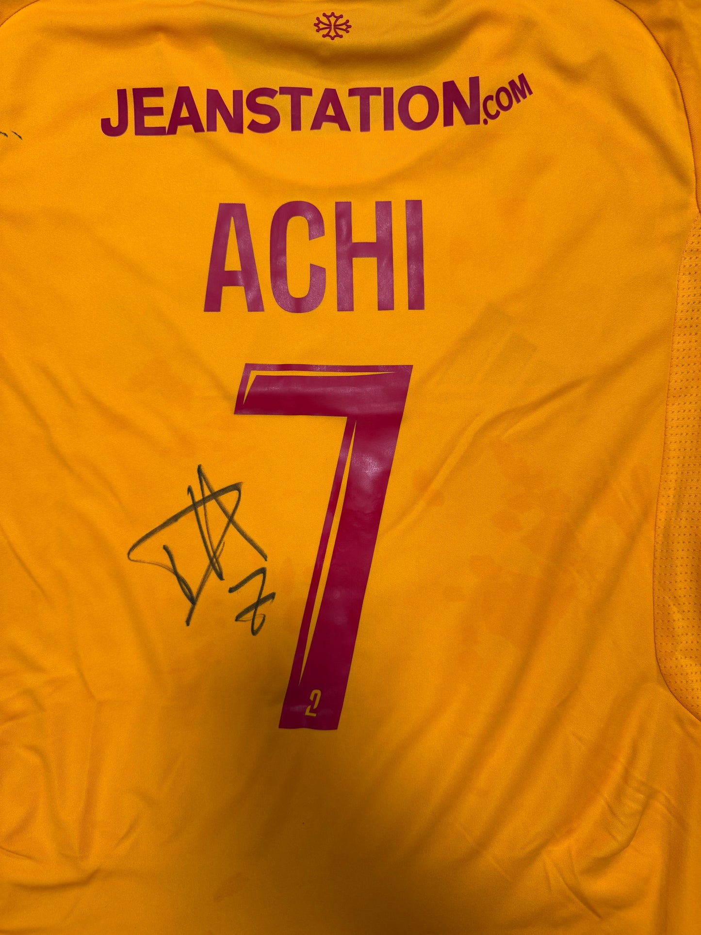 Maillot préparé et signé - ACHI #7 (buteur BASTIAxRAF)
