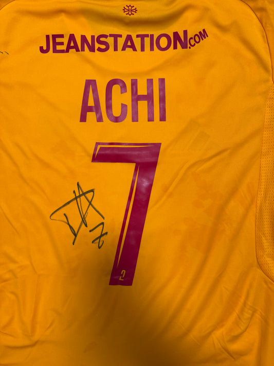 Maillot préparé et signé - ACHI #7 (buteur BASTIAxRAF)